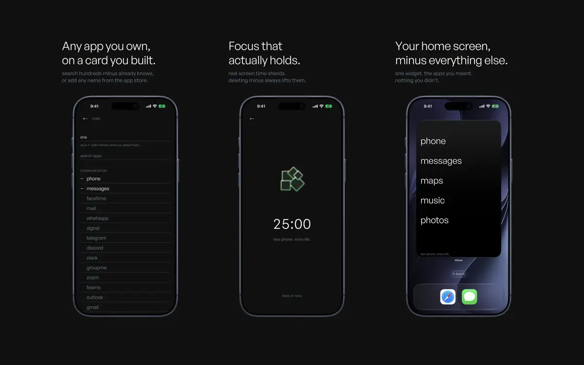 Minus app blocker on iPhone
