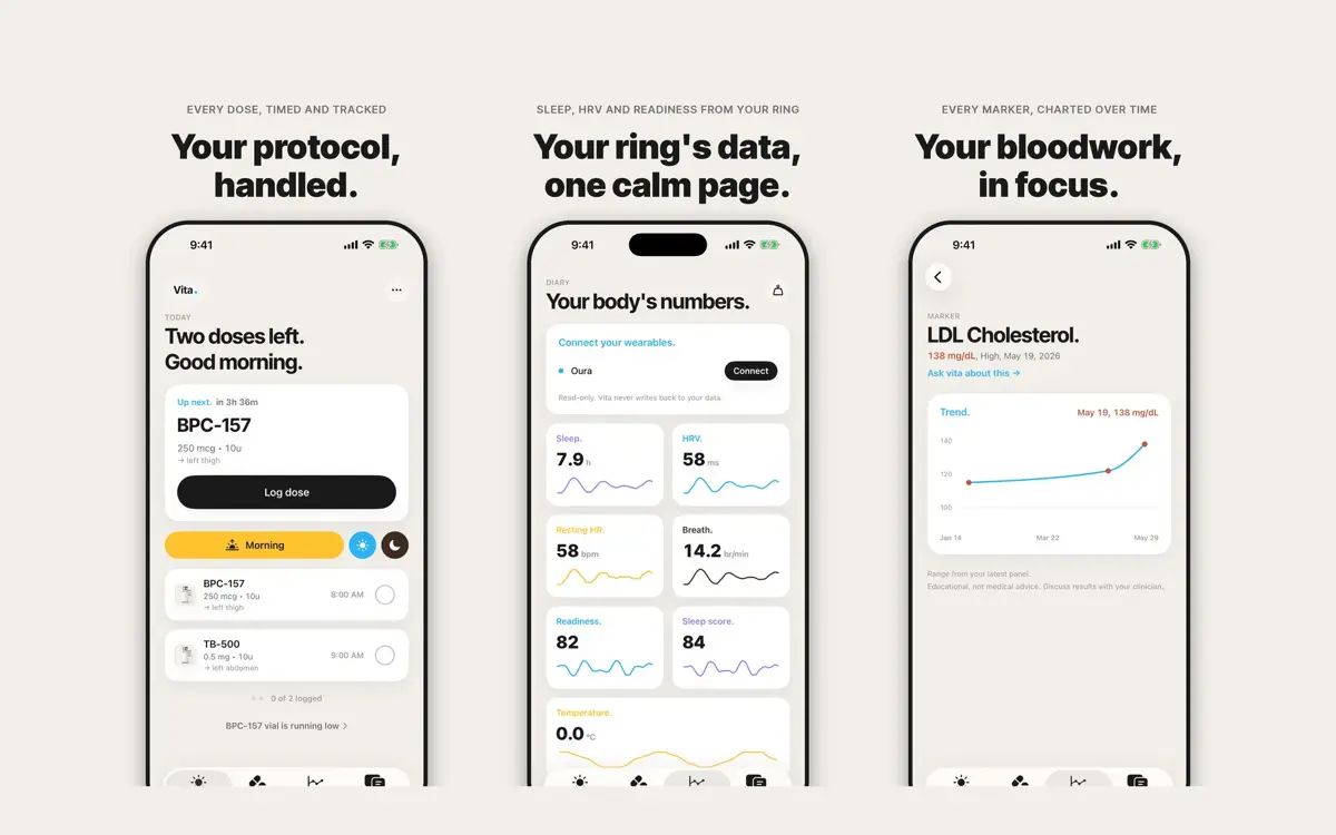 Vita health tracker on iPhone